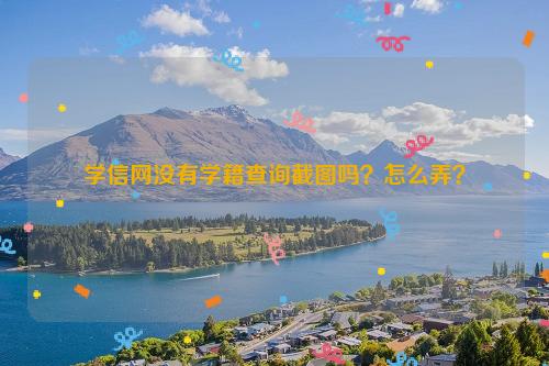 学信网没有学籍查询截图吗？怎么弄？