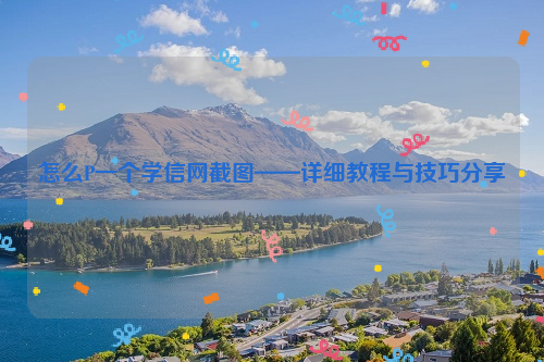 怎么P一个学信网截图——详细教程与技巧分享