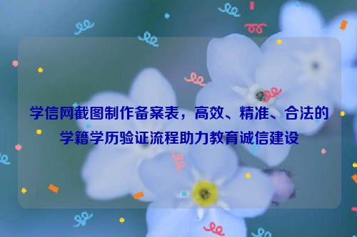 学信网截图制作备案表，高效、精准、合法的学籍学历验证流程助力教育诚信建设