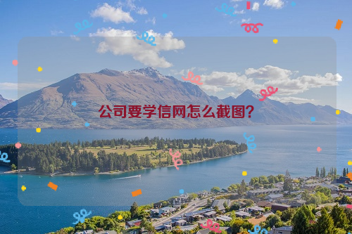 公司要学信网怎么截图？