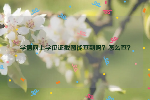 学信网上学位证截图能查到吗？怎么查？