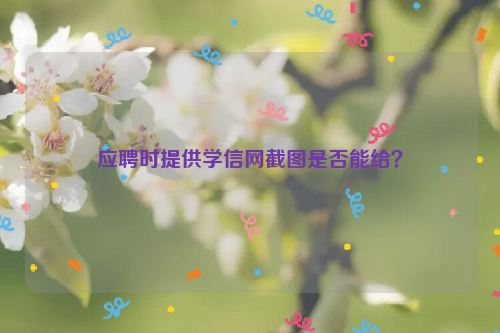 应聘时提供学信网截图是否能给？