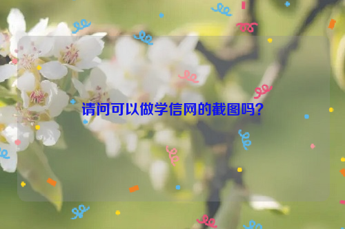 请问可以做学信网的截图吗？